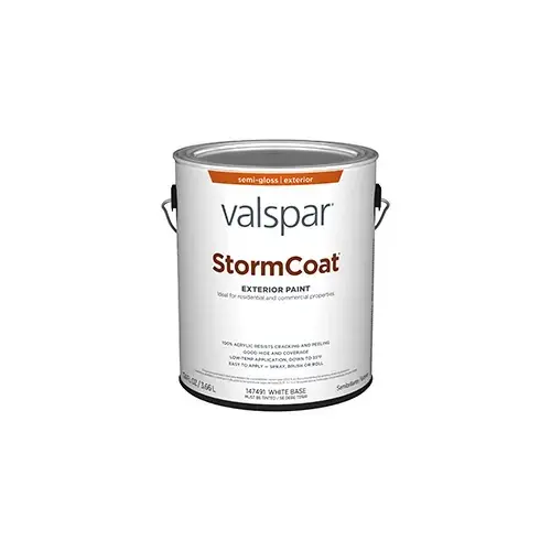 Valspar Stormcoat Exterior Paint Semi-Gloss White Base/Pastel One Gallon 1007-8C Valspar Stormcoat Exterior Paint Semi-Gloss White Base/Pastel One Gallon 1007-8C