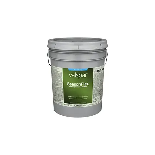 Valspar Seasonflex Exterior Paint Flat/Matte Ultra White Five Gallons 2008-4B Valspar Seasonflex Exterior Paint Flat/Matte Ultra White Five Gallons 2008-4B