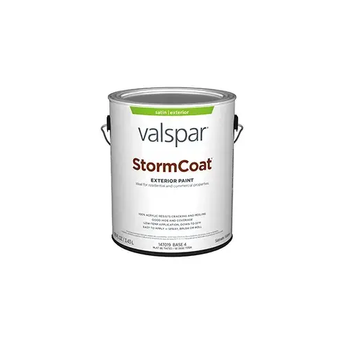 Valspar Stormcoat Exterior Paint Satin Base 4/Neutral One Gallon 2004-7C Valspar Stormcoat Exterior Paint Satin Base 4/Neutral One Gallon 2004-7C