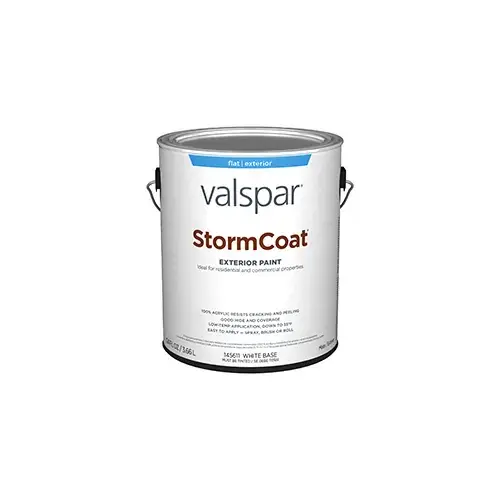 Valspar Stormcoat Exterior Paint Flat/Matte White Base/Pastel One Gallon 2003-8A Valspar Stormcoat Exterior Paint Flat/Matte White Base/Pastel One Gallon 2003-8A