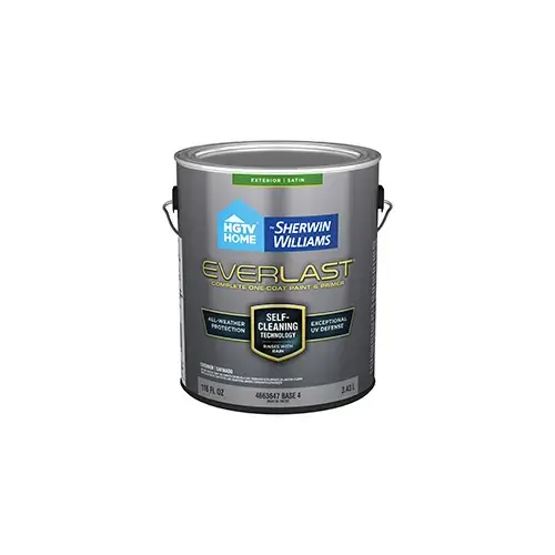 HGTV Home by Sherwin-Williams Everlast Exterior Paint Satin Base 4 One Gallon 1008-3B HGTV Home by Sherwin-Williams Everlast Exterior Paint Satin Base 4 One Gallon 1008-3B