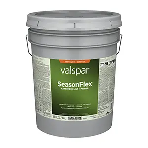 Valspar Seasonflex Exterior Paint Semi-Gloss Ultra White Five Gallons SW7711 811552SW7711