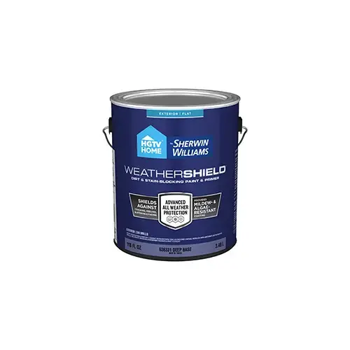 HGTV Home by Sherwin-Williams Weathershield Exterior Paint Flat/Matte Deep One Gallon SW0077 HGTV Home by Sherwin-Williams Weathershield Exterior Paint Flat/Matte Deep One Gallon SW0077