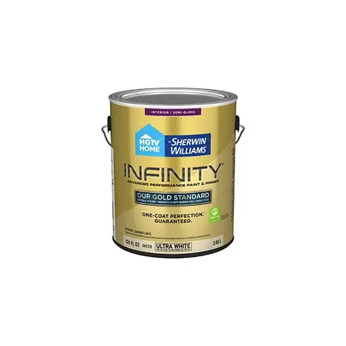 HGTV Home by Sherwin-Williams Infinity Interior Paint Semi-Gloss Ultra White One Gallon 7003-19 HGTV Home by Sherwin-Williams Infinity Interior Paint Semi-Gloss Ultra White One Gallon 7003-19