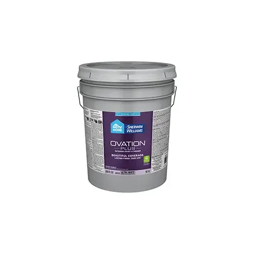HGTV Home by Sherwin-Williams Ovation Plus Interior Paint Flat/Matte Ultra White Five Gallons HGSW7661 HGTV Home by Sherwin-Williams Ovation Plus Interior Paint Flat/Matte Ultra White Five Gallons HGSW7661