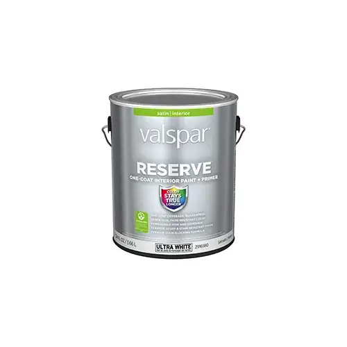 Valspar Reserve Interior Paint Satin Ultra White One Gallon SW7634 Valspar Reserve Interior Paint Satin Ultra White One Gallon SW7634