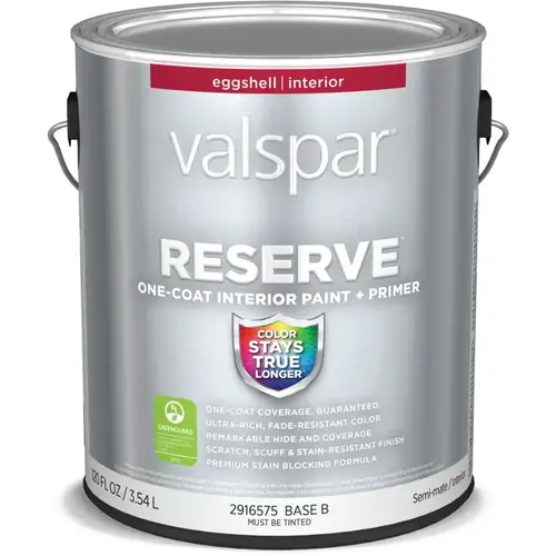 Valspar Reserve Eggshell Base B Tintable Latex Interior Paint + Primer, 1-Gallon Valspar Reserve Eggshell Base B Tintable Latex Interior Paint + Primer, 1-Gallon