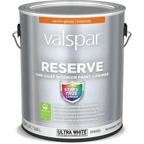 Valspar Reserve Semi-Gloss Base Tintable Latex Interior Paint + Primer, 1-Gallon Valspar Reserve Semi-Gloss Base Tintable Latex Interior Paint + Primer, 1-Gallon