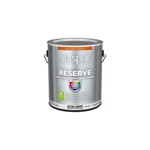 Valspar Reserve Interior Paint Semi-Gloss Ultra White One Gallon 1003-3C Valspar Reserve Interior Paint Semi-Gloss Ultra White One Gallon 1003-3C