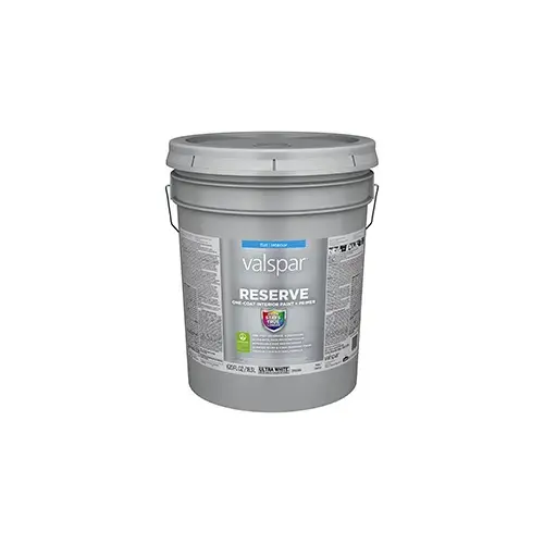 Valspar Reserve Interior Paint Flat/Matte Ultra White Five Gallons 2002-2C Valspar Reserve Interior Paint Flat/Matte Ultra White Five Gallons 2002-2C