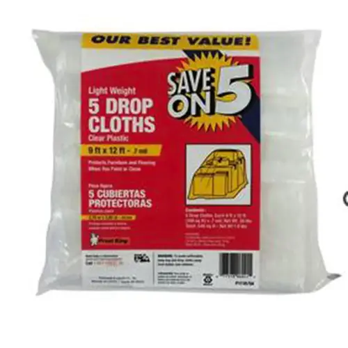 Plastic Drop Cloths .7 Mil - pack of 5 Plastic Drop Cloths .7 Mil - pack of 5