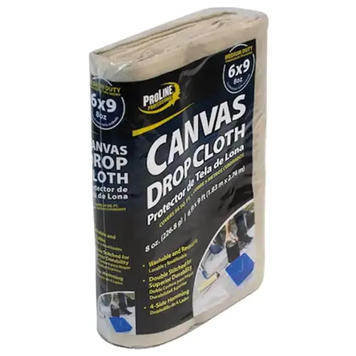 ProLine 8 oz, 6 Ft X 9 Ft Canvas Drop Cloth ProLine 8 oz, 6 Ft X 9 Ft Canvas Drop Cloth