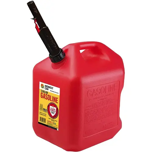 Red Polyethylene Gas Can Auto Shut off 5-Gallons Red Polyethylene Gas Can Auto Shut off 5-Gallons
