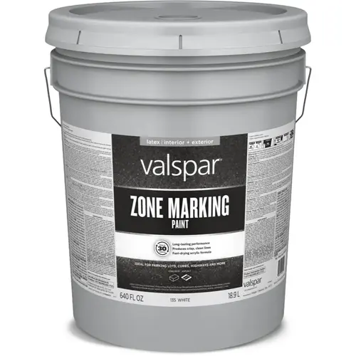 Valspar Zone White Latex Marking Paint, 5-Gallon Valspar Zone White Latex Marking Paint, 5-Gallon