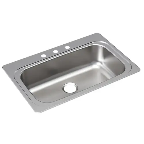 Freeport Stainless Steel 3-Hole Drop In Kitchen Sink, 33-in x 22-in x 8-in Freeport Stainless Steel 3-Hole Drop In Kitchen Sink, 33-in x 22-in x 8-in