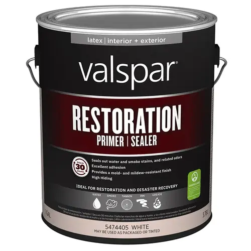 Valspar Restoration Interior/Exterior High-Hiding Latex Wall and Ceiling Primer, 1-Gallon Valspar Restoration Interior/Exterior High-Hiding Latex Wall and Ceiling Primer, 1-Gallon