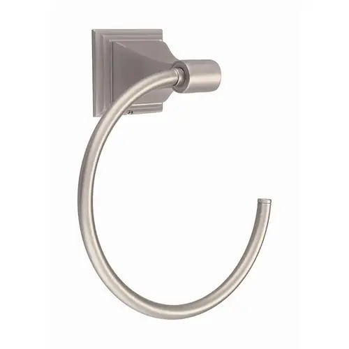Square Base Euro Style Towel Ring, Brushed Nickel Square Base Euro Style Towel Ring, Brushed Nickel