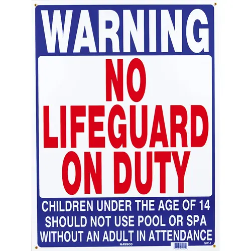 Poolstyle No Lifeguard On Duty Sign 18" x 24" Poolstyle No Lifeguard On Duty Sign 18" x 24"