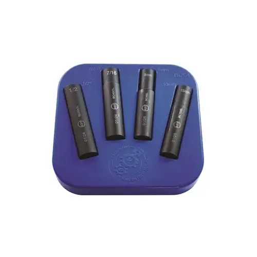 3/8 Inch Drive 6 Point Hex Band Hose Clamp Impact Socket Set - 4 Piece 3/8 Inch Drive 6 Point Hex Band Hose Clamp Impact Socket Set - 4 Piece
