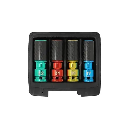 4 Pc. Metric Lug Socket Set with Carbon Fiber Sleeves 4 Pc. Metric Lug Socket Set with Carbon Fiber Sleeves