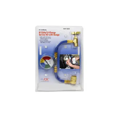 R-1234yf u-charge hose with gauge for self-sealing cans R-1234yf u-charge hose with gauge for self-sealing cans