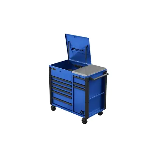 44" Blue 9-Drawer Power Cart 44" Blue 9-Drawer Power Cart