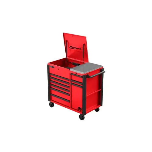 44" Red 9-Drawer Power Cart 44" Red 9-Drawer Power Cart