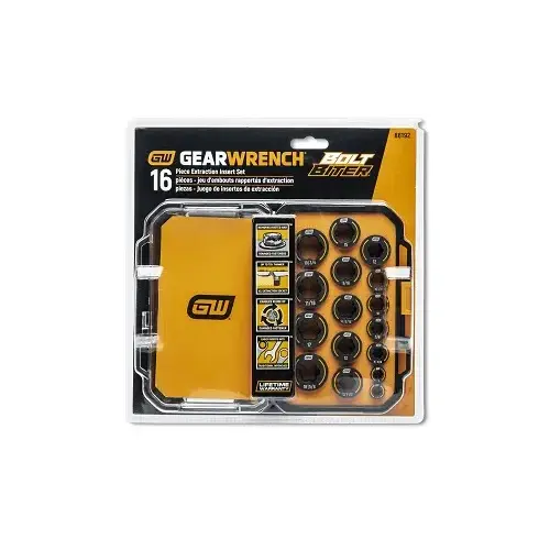 16 Piece Bolt Biter SAE/Metric Wrench Insert Set 16 Piece Bolt Biter SAE/Metric Wrench Insert Set