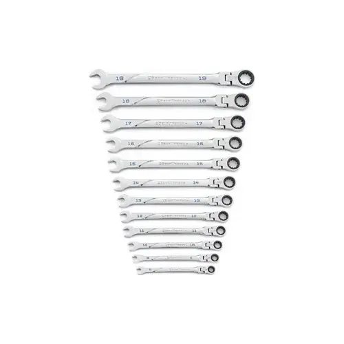 12 Piece 120XP Universal Spline XL Flex Head Ratcheting Combination Metric Wrenc 12 Piece 120XP Universal Spline XL Flex Head Ratcheting Combination Metric Wrenc