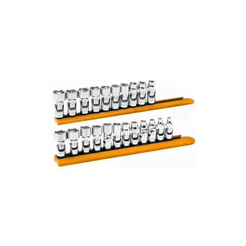 22 Piece 1/4 Inch and 3/8 Inch Drive 6 Point Metric Flex Socket Set 22 Piece 1/4 Inch and 3/8 Inch Drive 6 Point Metric Flex Socket Set