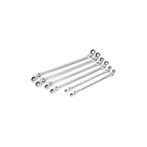 6 Piece 90-Tooth 12 Point Metric GearBox Double Flex Ratcheting Wrench Set 6 Piece 90-Tooth 12 Point Metric GearBox Double Flex Ratcheting Wrench Set
