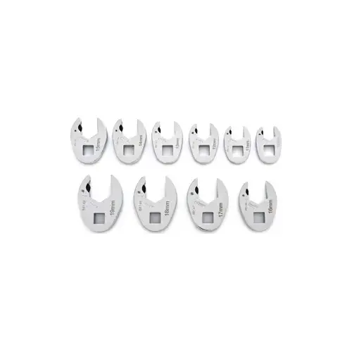 10 Piece 3/8 Drive Ratcheting Crowfoot Metric Wrench Set 10 Piece 3/8 Drive Ratcheting Crowfoot Metric Wrench Set