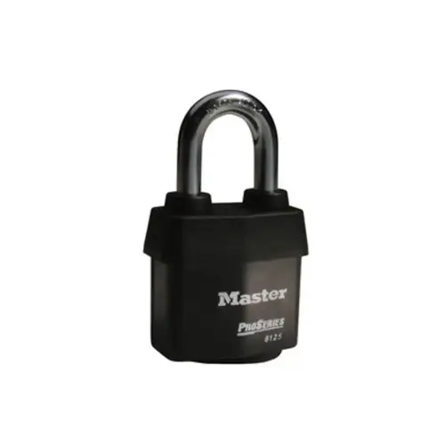 2-3/8 In. Heavy Steel Body, 2-1/2 In. Tall 5/16 In. Diameter Hardened Boron Alloy Shackle, 5 Pin Cylinder, Weather Tough Cover 2-3/8 In. Heavy Steel Body, 2-1/2 In. Tall 5/16 In. Diameter Hardened Boron Alloy Shackle, 5 Pin Cylinder, Weather Tough Cover