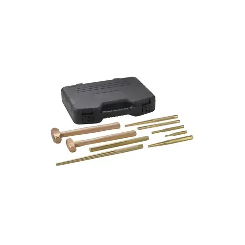 9-Piece Brass Hammer and Punch Set 9-Piece Brass Hammer and Punch Set