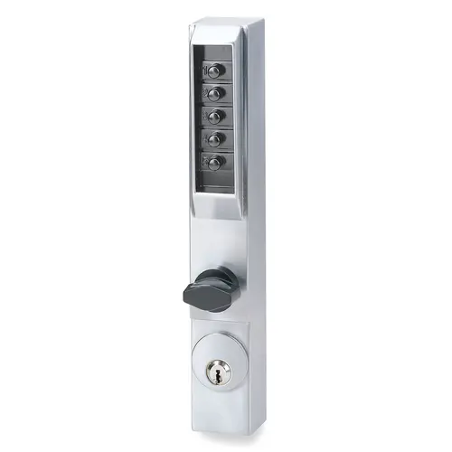 3000 Series Mechanical Pushbutton Narrow Stile Lock, Satin Chrome 3000 Series Mechanical Pushbutton Narrow Stile Lock, Satin Chrome