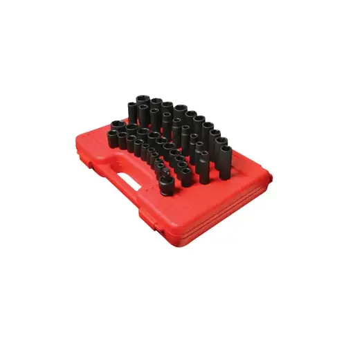 1/2" Drive 39 Piece Metric Deep Impact Socket Set 1/2" Drive 39 Piece Metric Deep Impact Socket Set