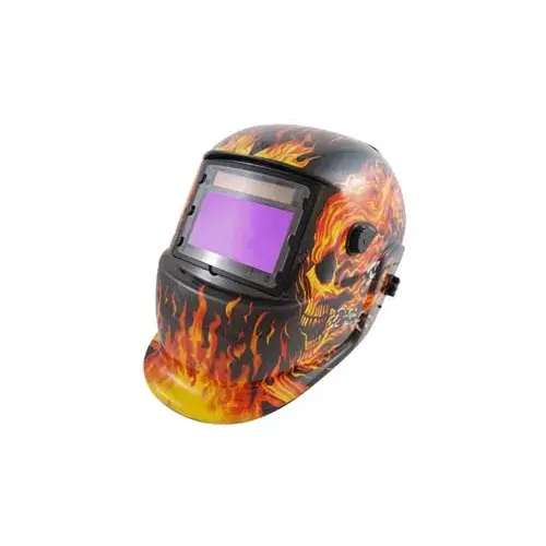 Wide-View Solar Powered Welding Helmet (Flaming Skulls) Wide-View Solar Powered Welding Helmet (Flaming Skulls)