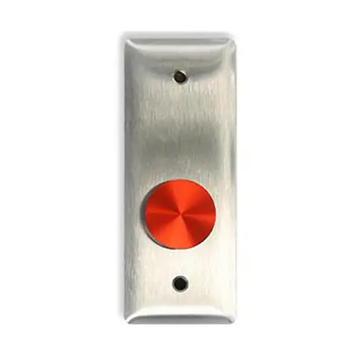 614 Series Extreme Duty Door Activation Switch, 1 In. Diameter Red Piezo Button Switch, 1-11/16 In. by 4-1/2 In. Stainless Steel Face Plate, Includes WHEELCHAIR and PUSH TO OPEN Self-Sticking MYLAR Decals 614 Series Extreme Duty Door Activation Switch, 1 In. Diameter Red Piezo Button Switch, 1-11/16 In. by 4-1/2 In. Stainless Steel Face Plate, Includes WHEELCHAIR and PUSH TO OPEN Self-Sticking MYLAR Decals