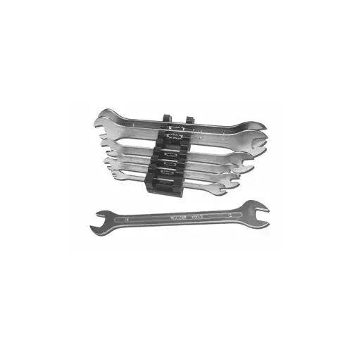 Metric Flat Wrench Set, 7 Piece 6 mm Thru 19 mm, Open End, Thin Flat Design Metric Flat Wrench Set, 7 Piece 6 mm Thru 19 mm, Open End, Thin Flat Design