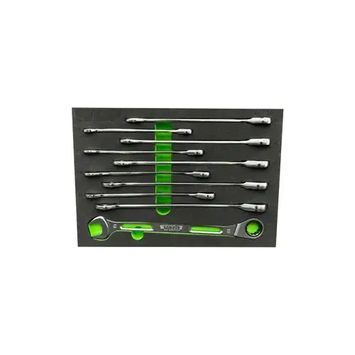 10 Piece Slim Angled Ratcheting Wrench Set 10 Piece Slim Angled Ratcheting Wrench Set
