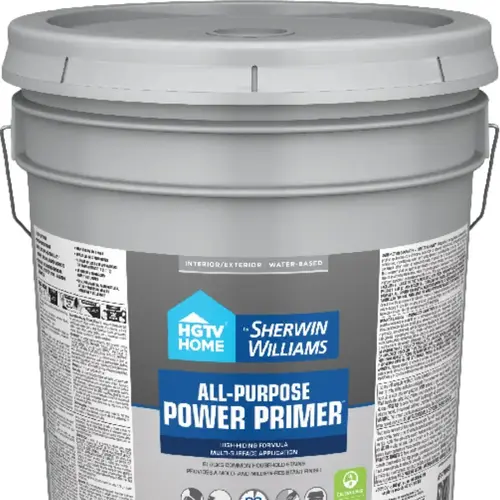 HGTV Home by Sherwin-Williams Water-Based Wall and Ceiling All-Purpose Power Primer for Interior/Exterior, 5-Gallon HGTV Home by Sherwin-Williams Water-Based Wall and Ceiling All-Purpose Power Primer for Interior/Exterior, 5-Gallon