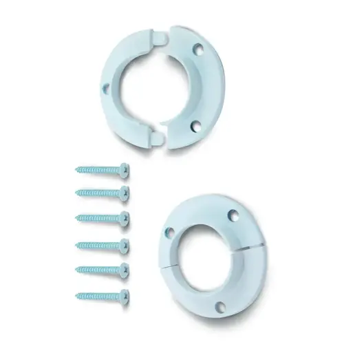 Closet Pole Sockets Split Design White Closet Pole Sockets Split Design White