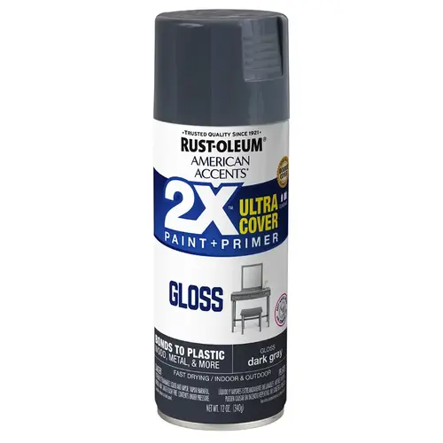 Gloss Gray American Accents 2X Ultra Spray Paint Gloss Gray American Accents 2X Ultra Spray Paint