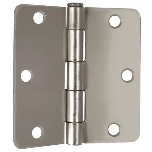 Door Hinge 1/4" Radius Corner 3-1/2" Satin Nickel Door Hinge 1/4" Radius Corner 3-1/2" Satin Nickel