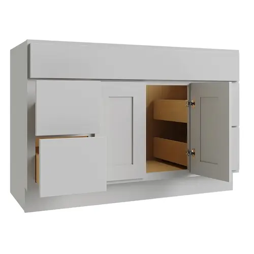 Reliabilt Parkstone Grey 4-Drawer Vanity, 48-in x 34-1/2-in x 21-in Reliabilt Parkstone Grey 4-Drawer Vanity, 48-in x 34-1/2-in x 21-in
