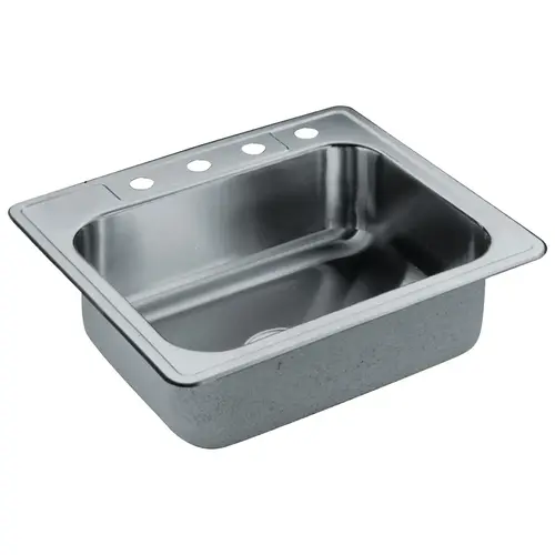 Stainless Steel Kitchen Sink Single Bowl 4-Hole, 25" X 22" X 6" Deep Stainless Steel Kitchen Sink Single Bowl 4-Hole, 25" X 22" X 6" Deep