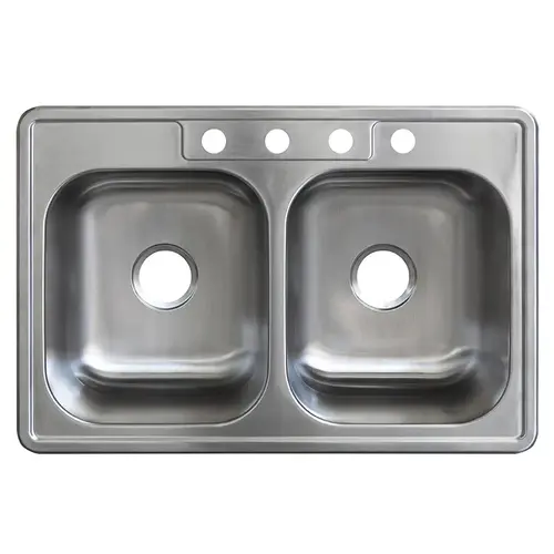Stainless Steel Double Bowl Kitchen Sink 4-Hole Stainless Steel Double Bowl Kitchen Sink 4-Hole