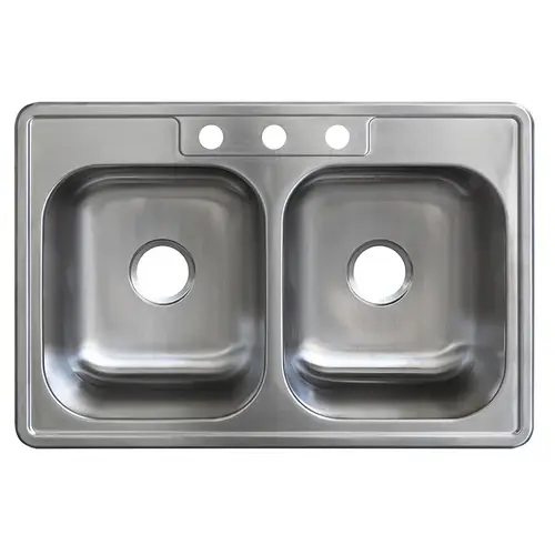 Stainless Steel Double Bowl Kitchen Sink 3-Hole Stainless Steel Double Bowl Kitchen Sink 3-Hole
