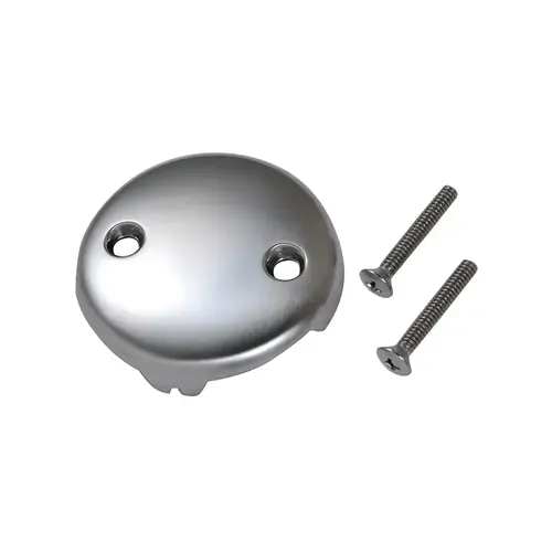 Overflow Plate with Two Holes Brushed Nickel Overflow Plate with Two Holes Brushed Nickel