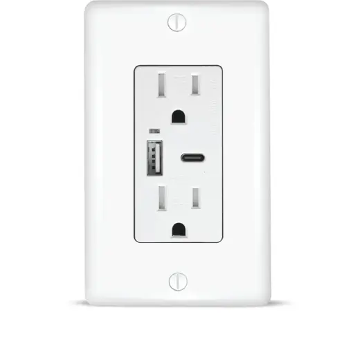 Faith 15 Amp USB Type A/C Receptacle White, 2pk, CZ07-WH-02 - pack of 2 Faith 15 Amp USB Type A/C Receptacle White, 2pk, CZ07-WH-02 - pack of 2